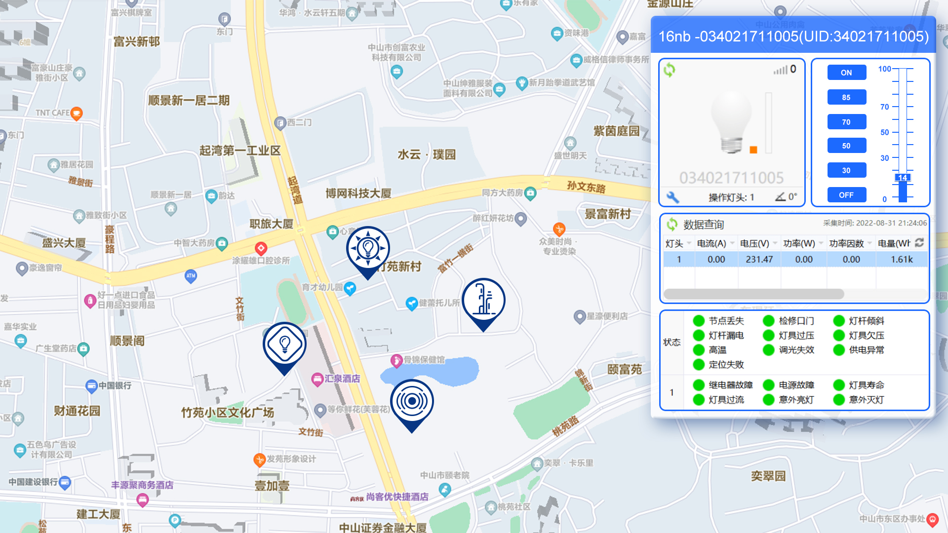 Solar Smart Lighting System Map
