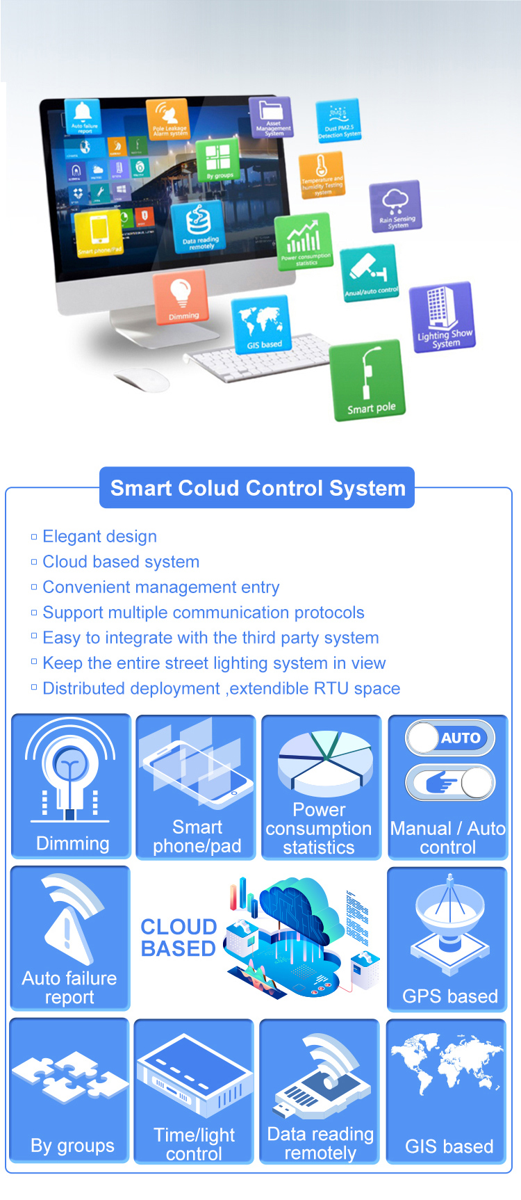 Gebosun Double-Arm Smart Light Pole